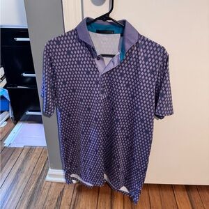 Greyson Purple Polo Shirt with Geometric Design